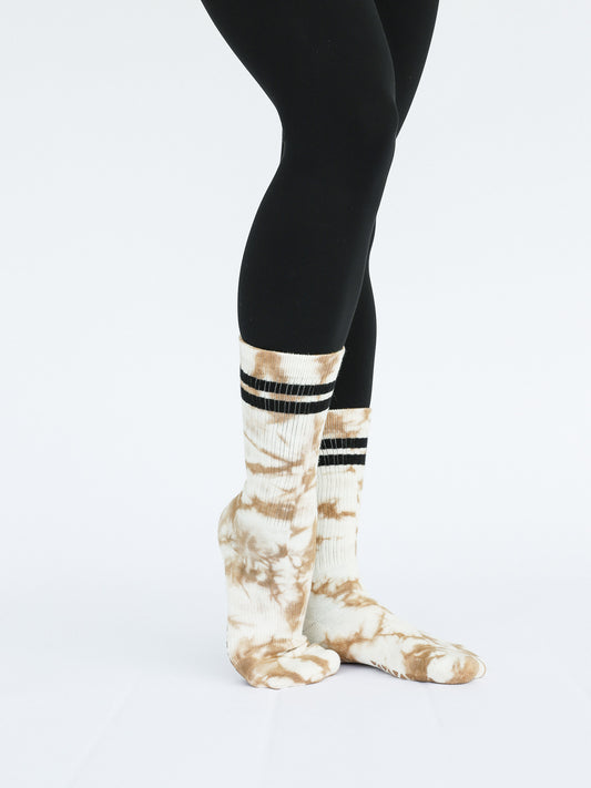 Kai Grip Sock - Camel Tie Dye